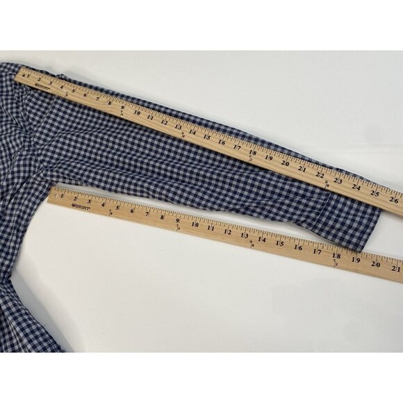 Fat Face Navy Blue Check Shirt Men’s Large Long Sleeve Button Up Slim Stretch - Picture 16 of 16